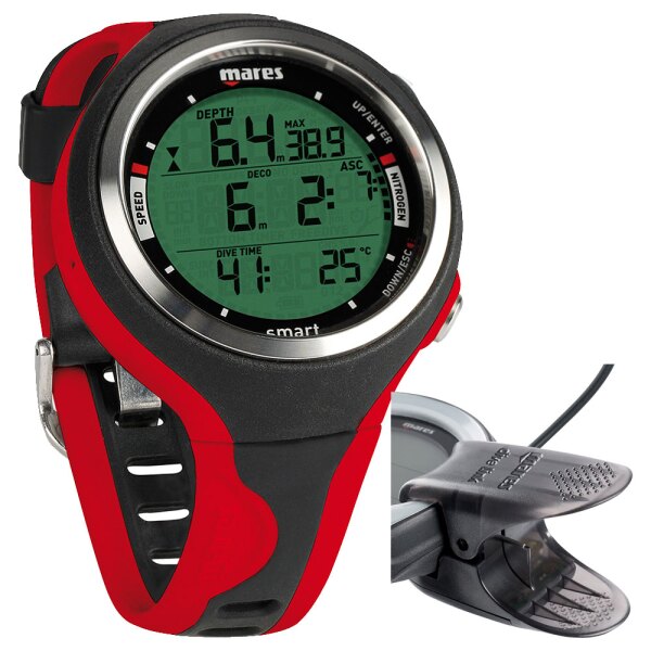 Smart diving computer incl. Interface Dive Link USB colour red