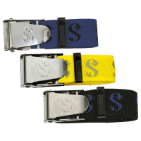 Weight belt with Inox buckle in the colours blue, yellow...